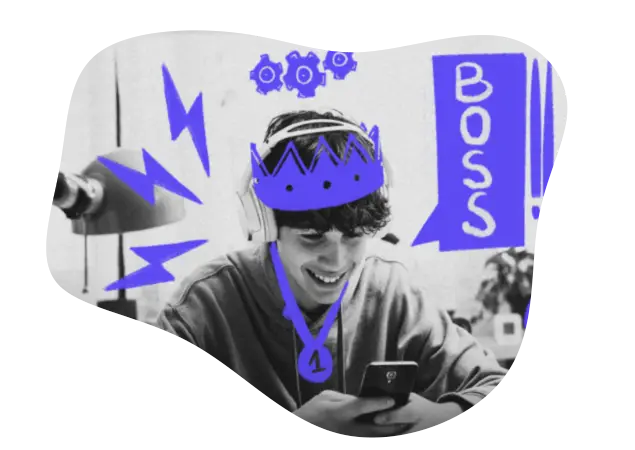 Enfant devant son bureau